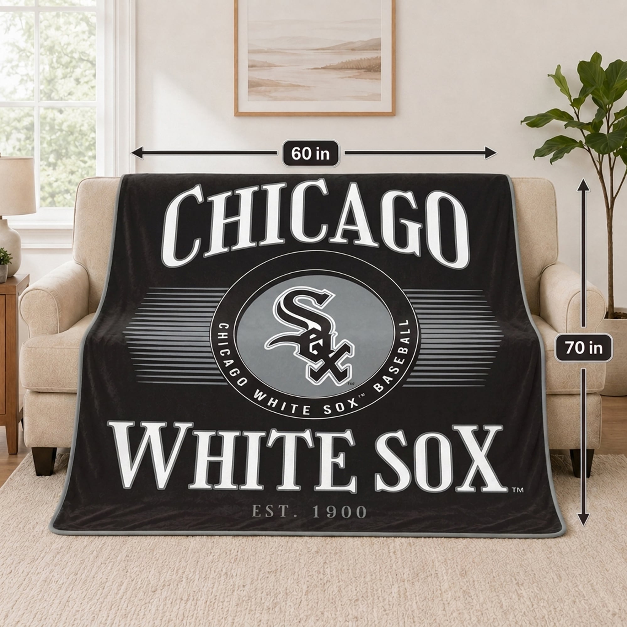 Pegasus Chicago White Sox Spotlight Arch 60" x 70" Ultra Soft Throw Blanket