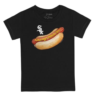 Chicago White Sox Tiny Turnip Toddler Hot Dog T-Shirt - Black