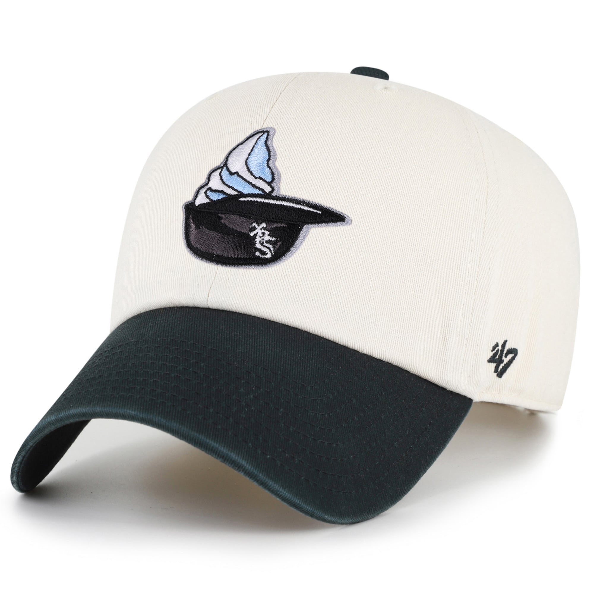Unisex '47 Natural Chicago White Sox Single Swirl Ice Cream Helmet 2.0 Clean Up Adjustable Hat