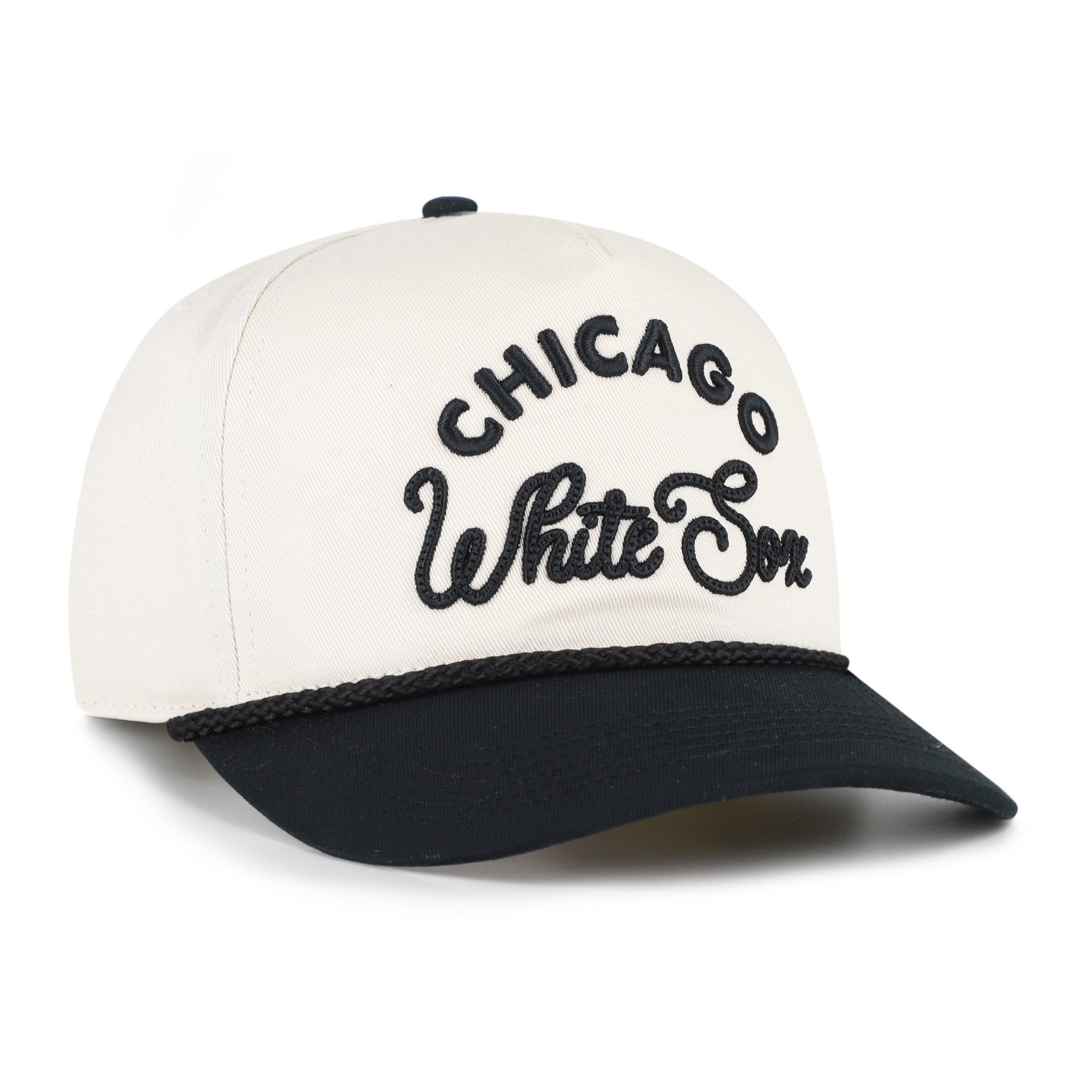 Casquette unisexe '47 naturelle/noire Chicago White Sox Rope Script Hitch ajustable