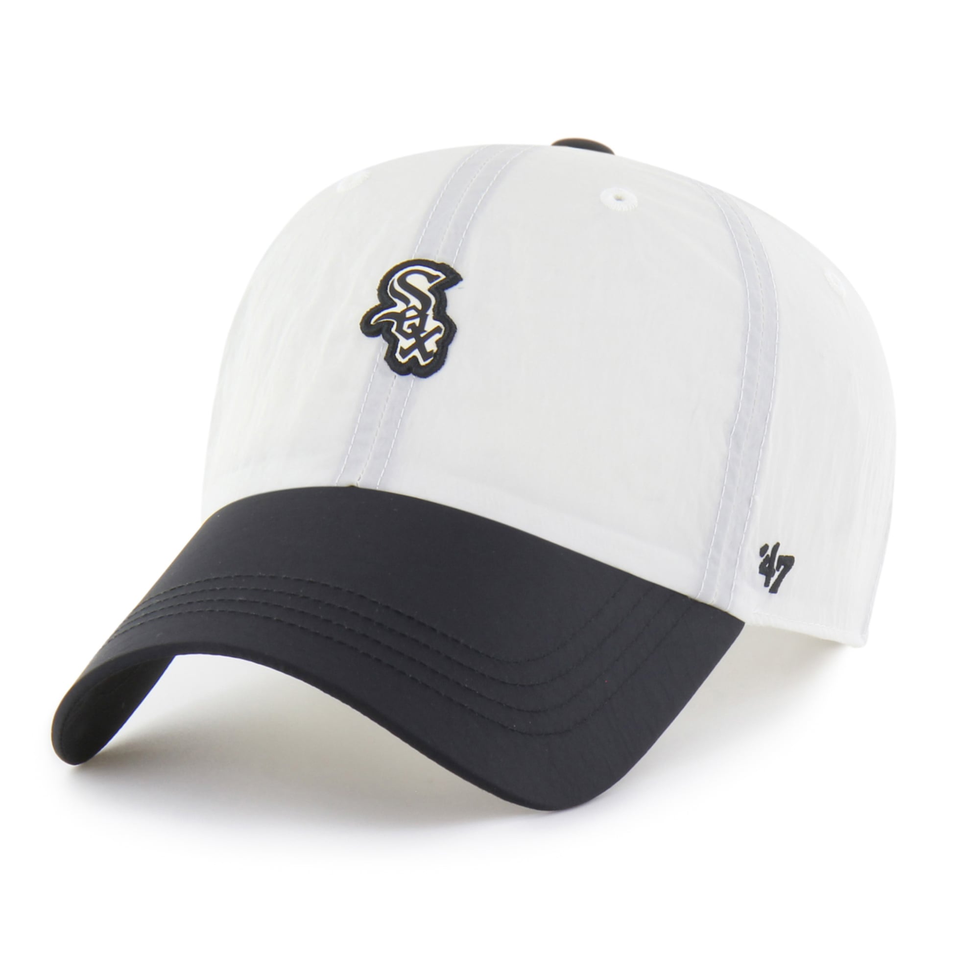 Casquette unisexe ajustable Chicago White Sox Modernia Clean Up blanche et noire n° 47