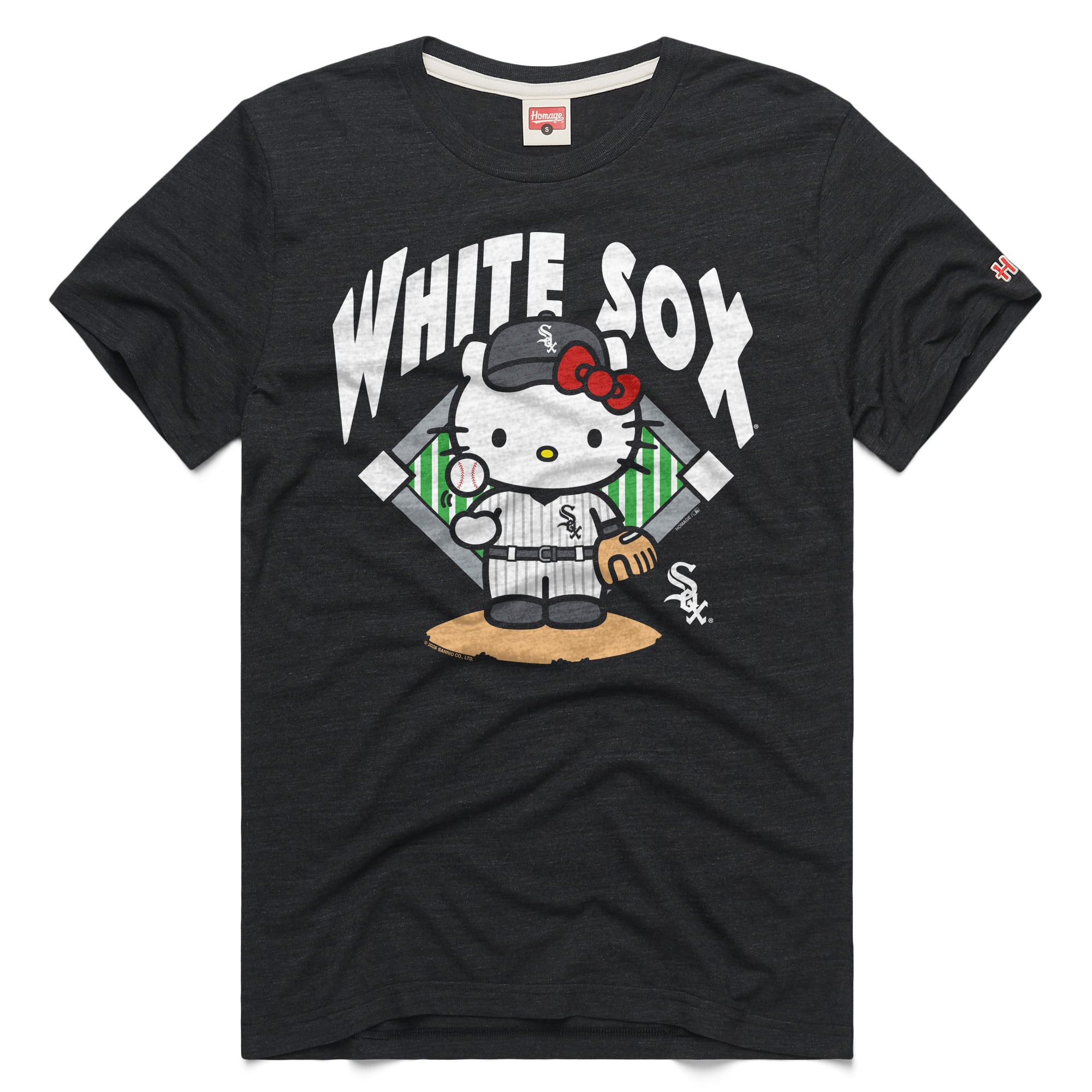 Unisex Homage Charcoal Chicago White Sox Hello Kitty Tri-Blend T-Shirt