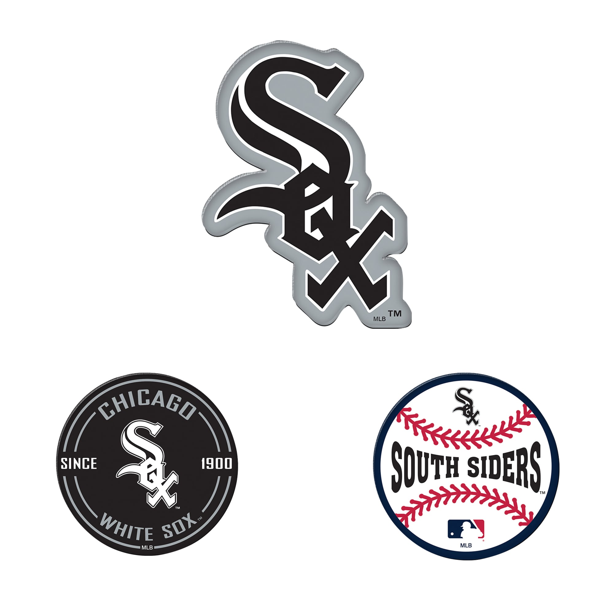 WinCraft  Chicago White Sox 3-Pack Premium Fridge Magnet Set