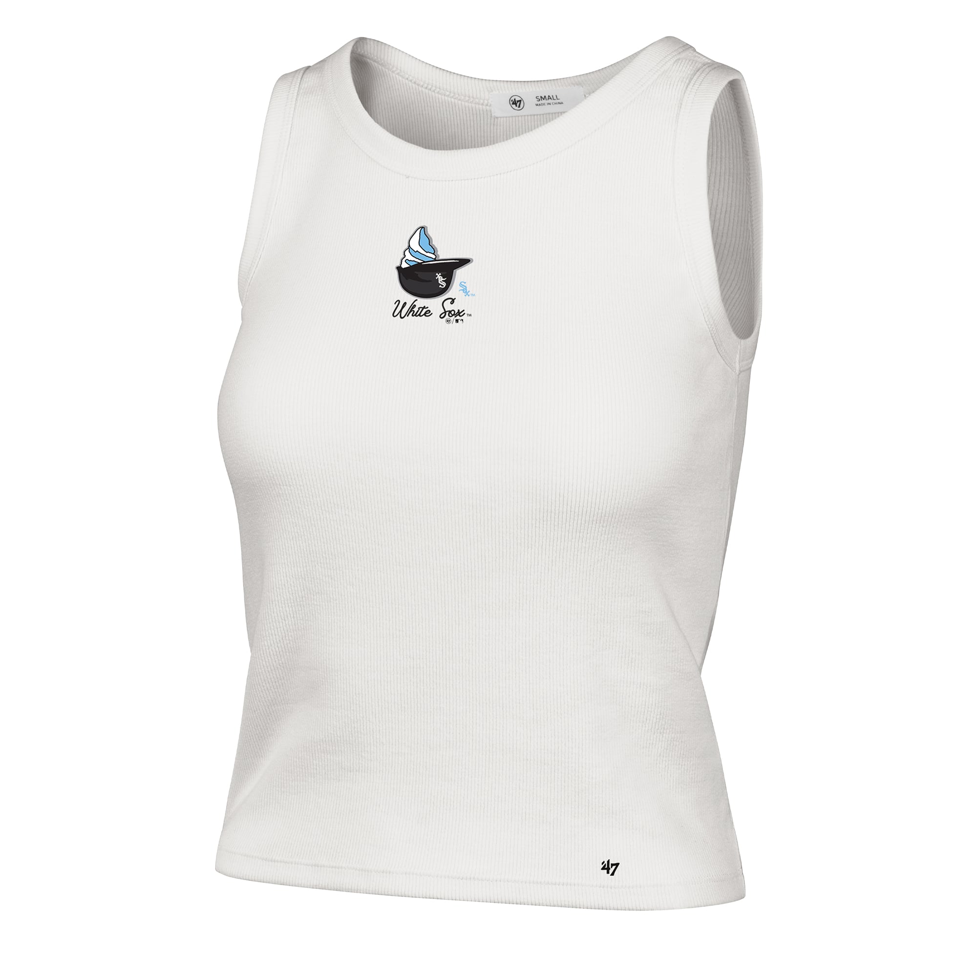 Women's '47 Cream Chicago White Sox Single Swirl Ribbed Baby Tank Top