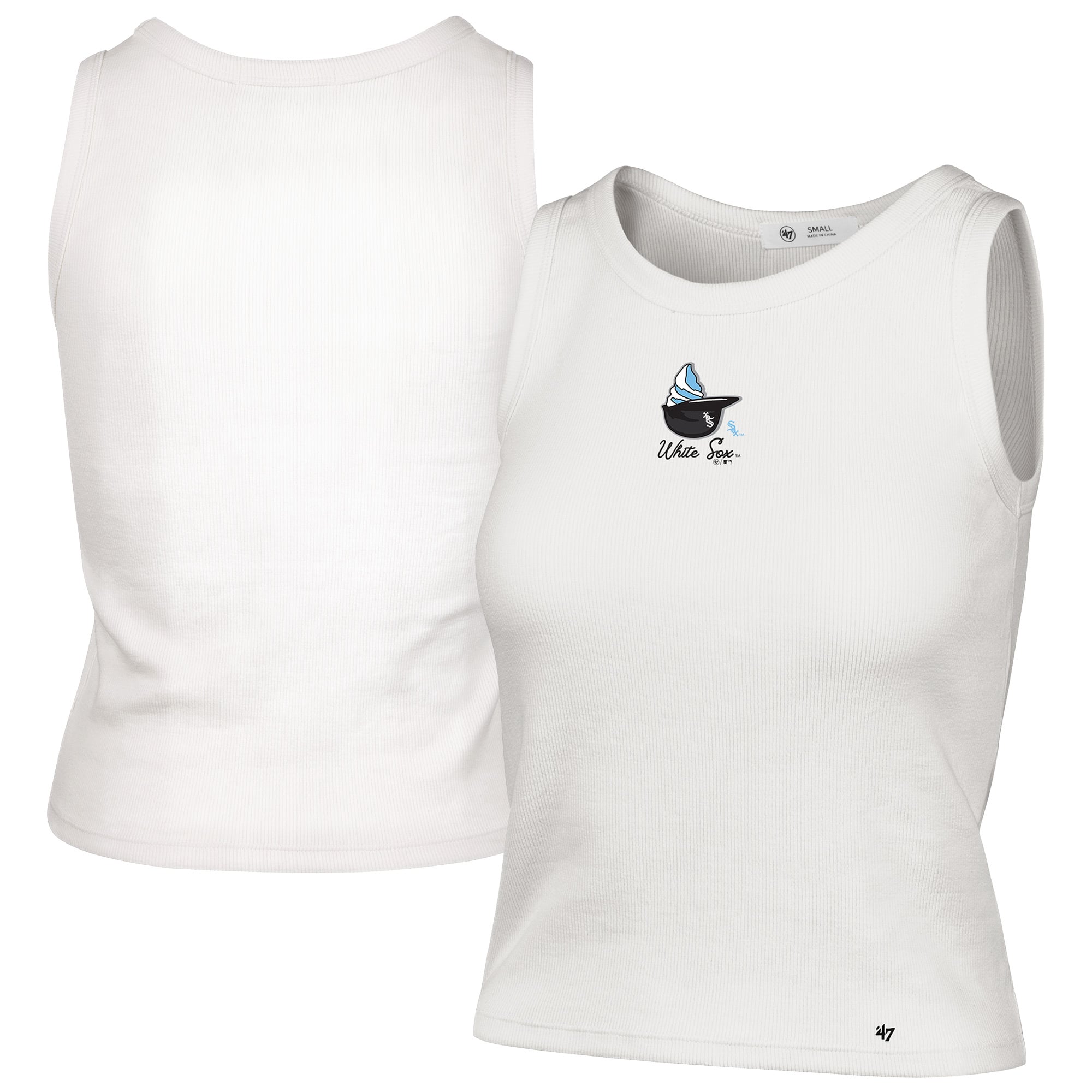 Women's '47 Cream Chicago White Sox Single Swirl Ribbed Baby Tank Top