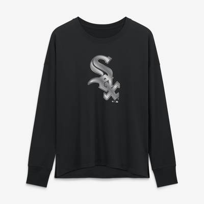 Chicago White Sox Women's Metallic Mascot Long Sleeve T-Shirt - Black