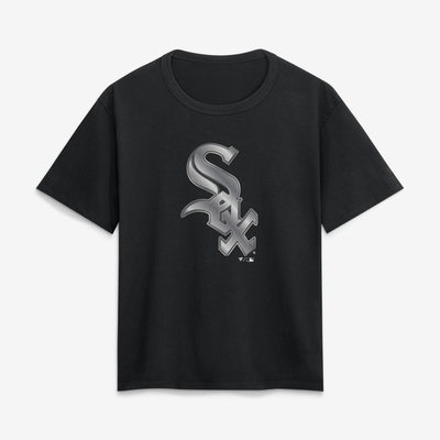 Chicago White Sox Women's Metallic Mascot T-Shirt - Black