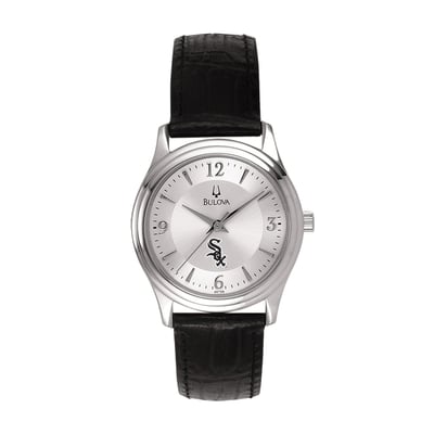 Chicago White Sox Bulova Women's Leather Strap Watch - Silver