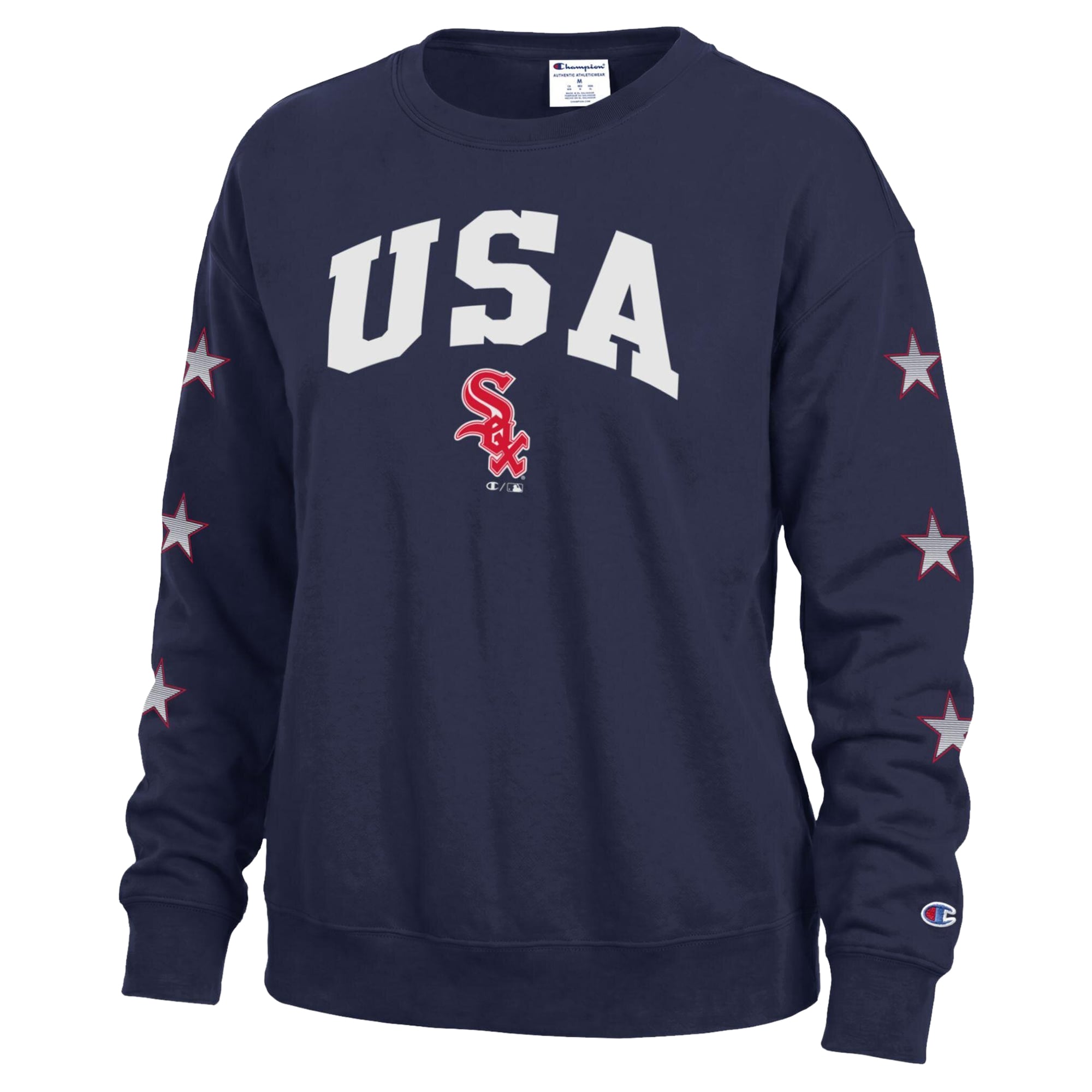 Sweat-shirt à col rond en polaire Champion bleu marine Chicago White Sox pour femme