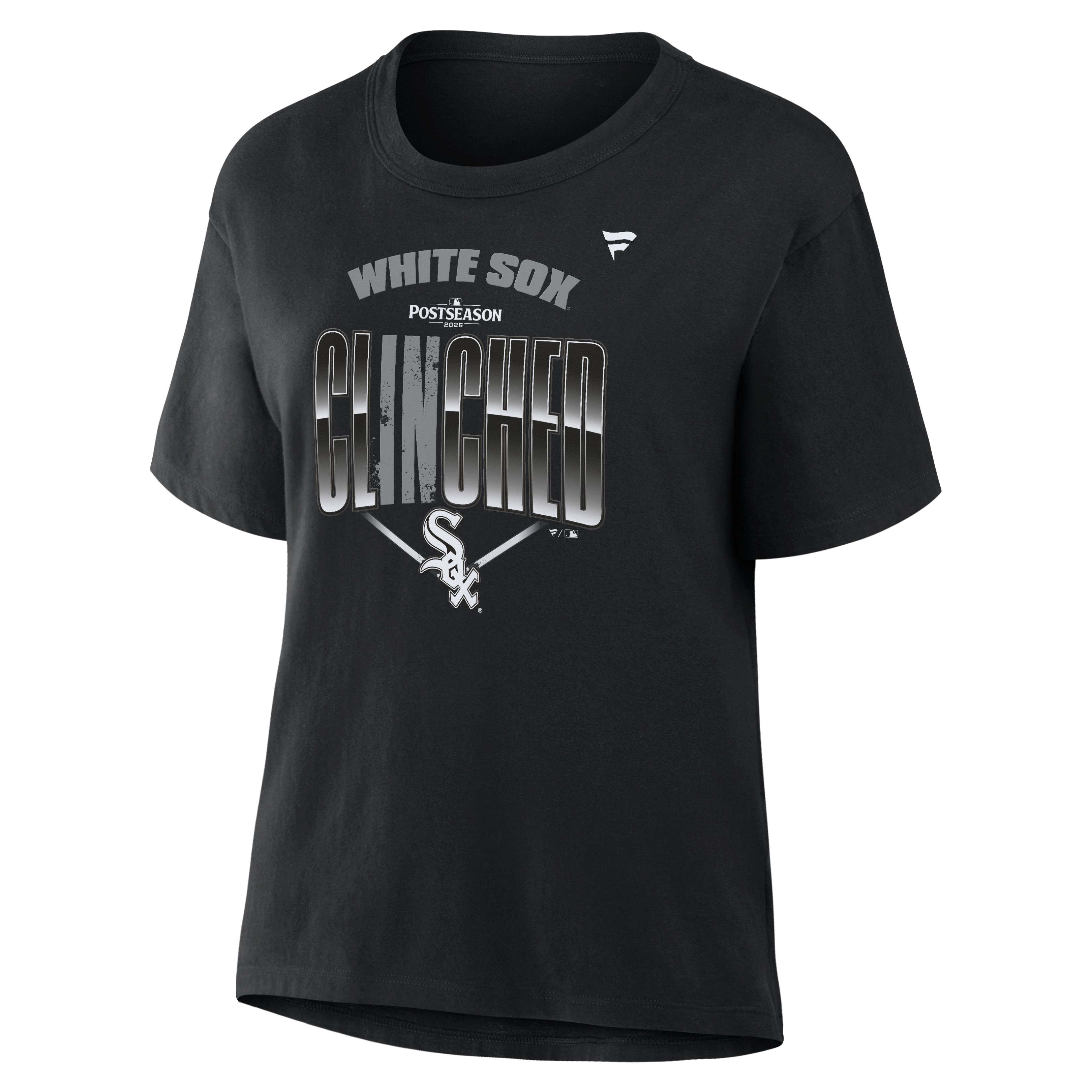 T-shirt Fanatics noir pour femmes Chicago White Sox, vestiaire des séries éliminatoires de la MLB 2026
