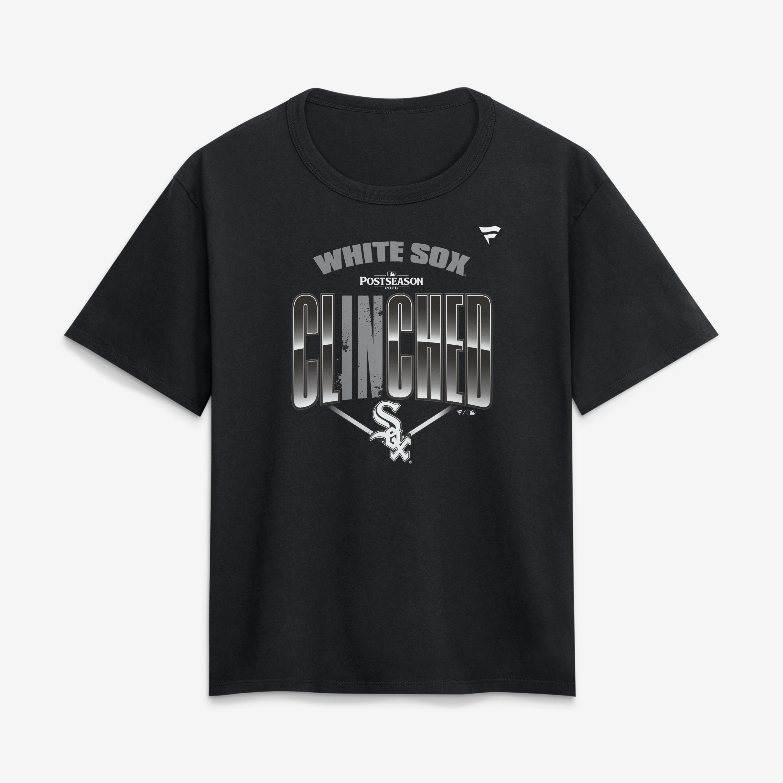 T-shirt Fanatics noir pour femmes Chicago White Sox, vestiaire des séries éliminatoires de la MLB 2026