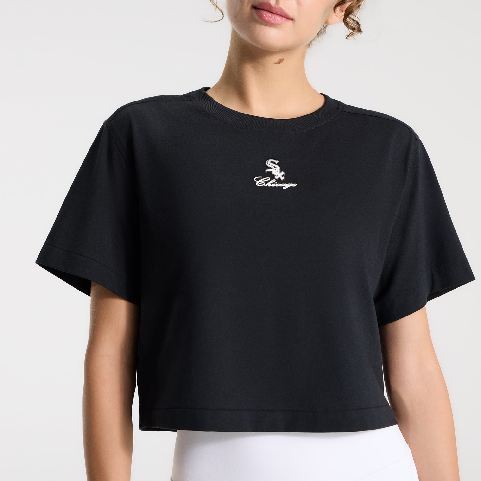 Women's lululemon Black Chicago White Sox All Yours Organic Cotton Cropped T-Shirt