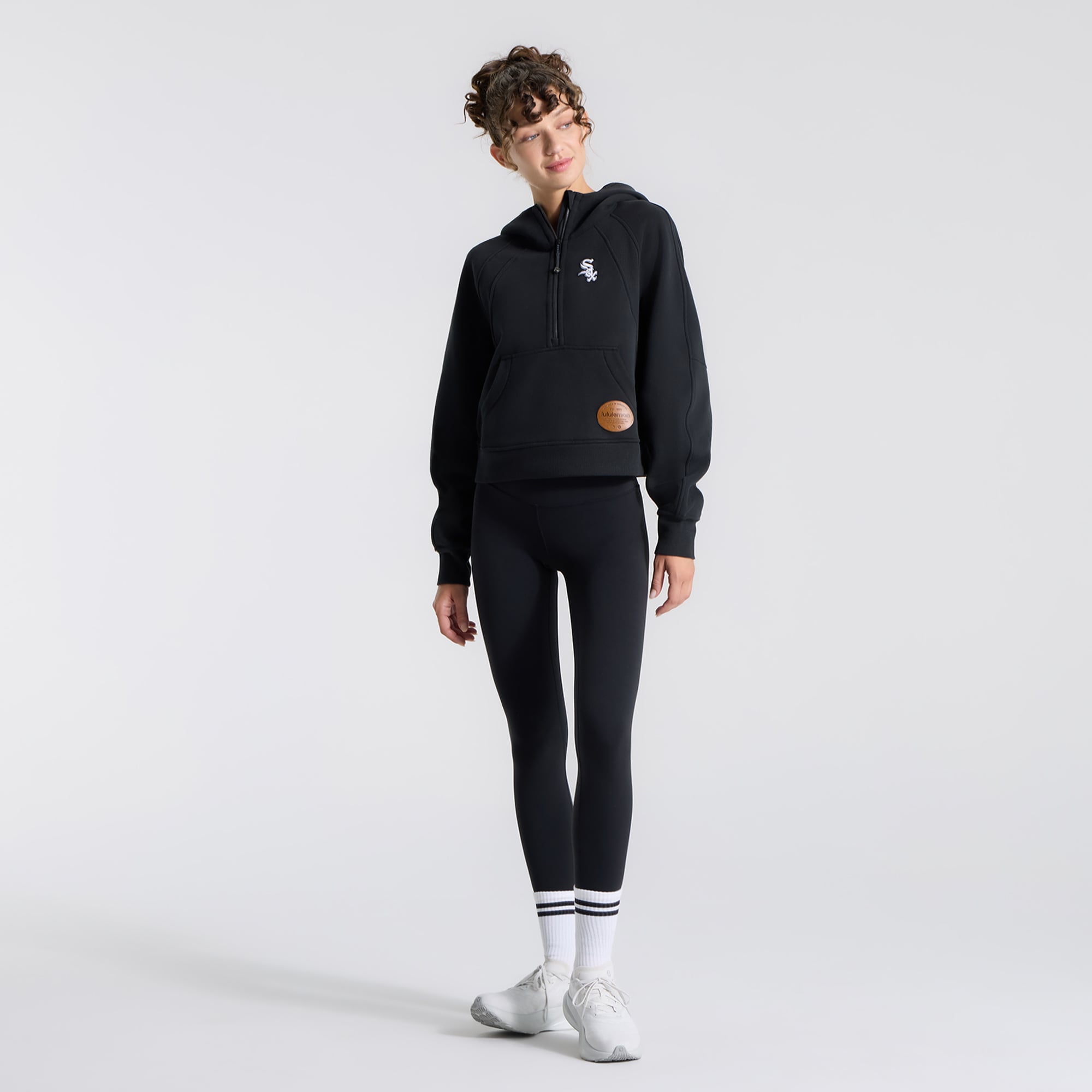 Sweat à capuche oversize demi-zip lululemon noir Chicago White Sox pour femme