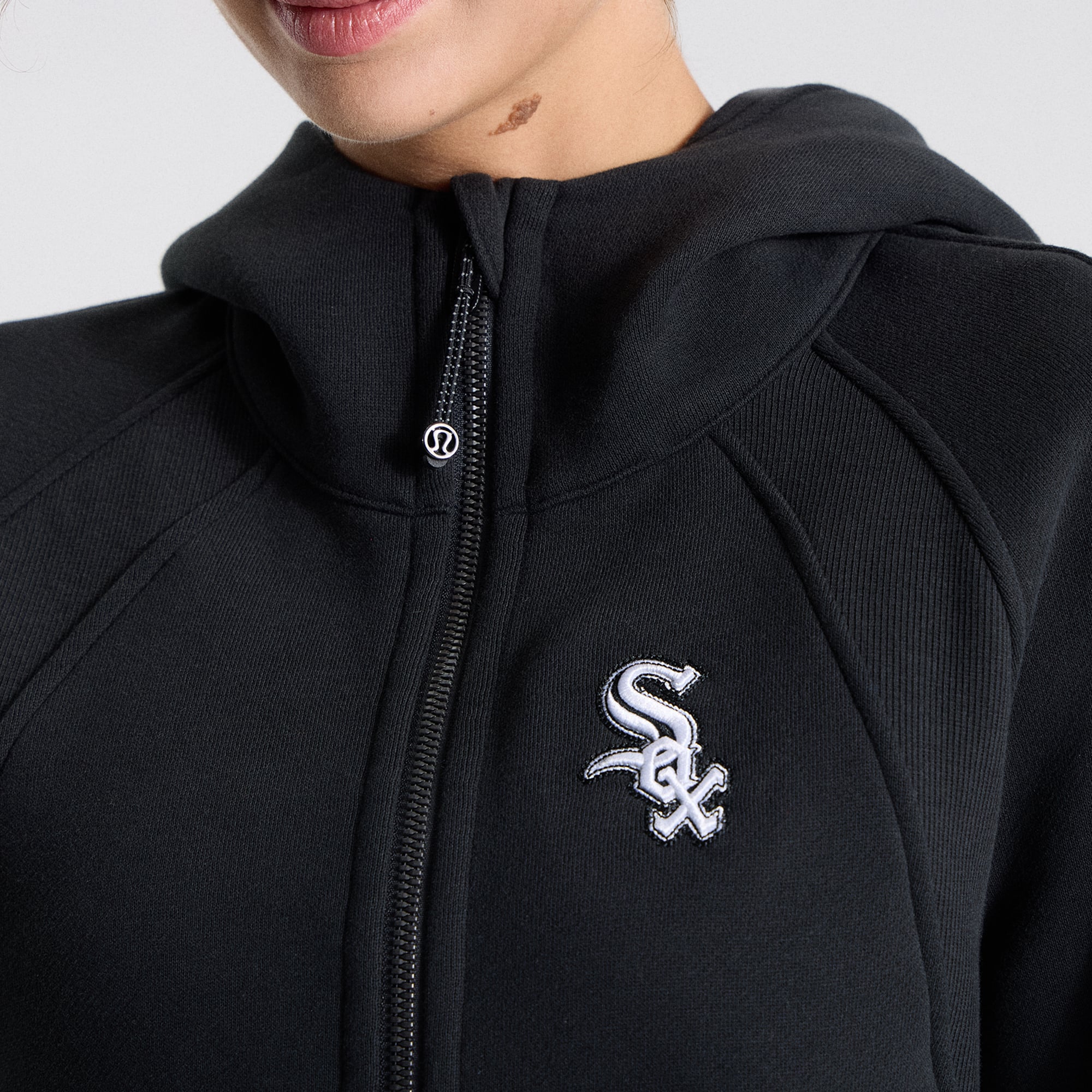Sweat à capuche oversize demi-zip lululemon noir Chicago White Sox pour femme