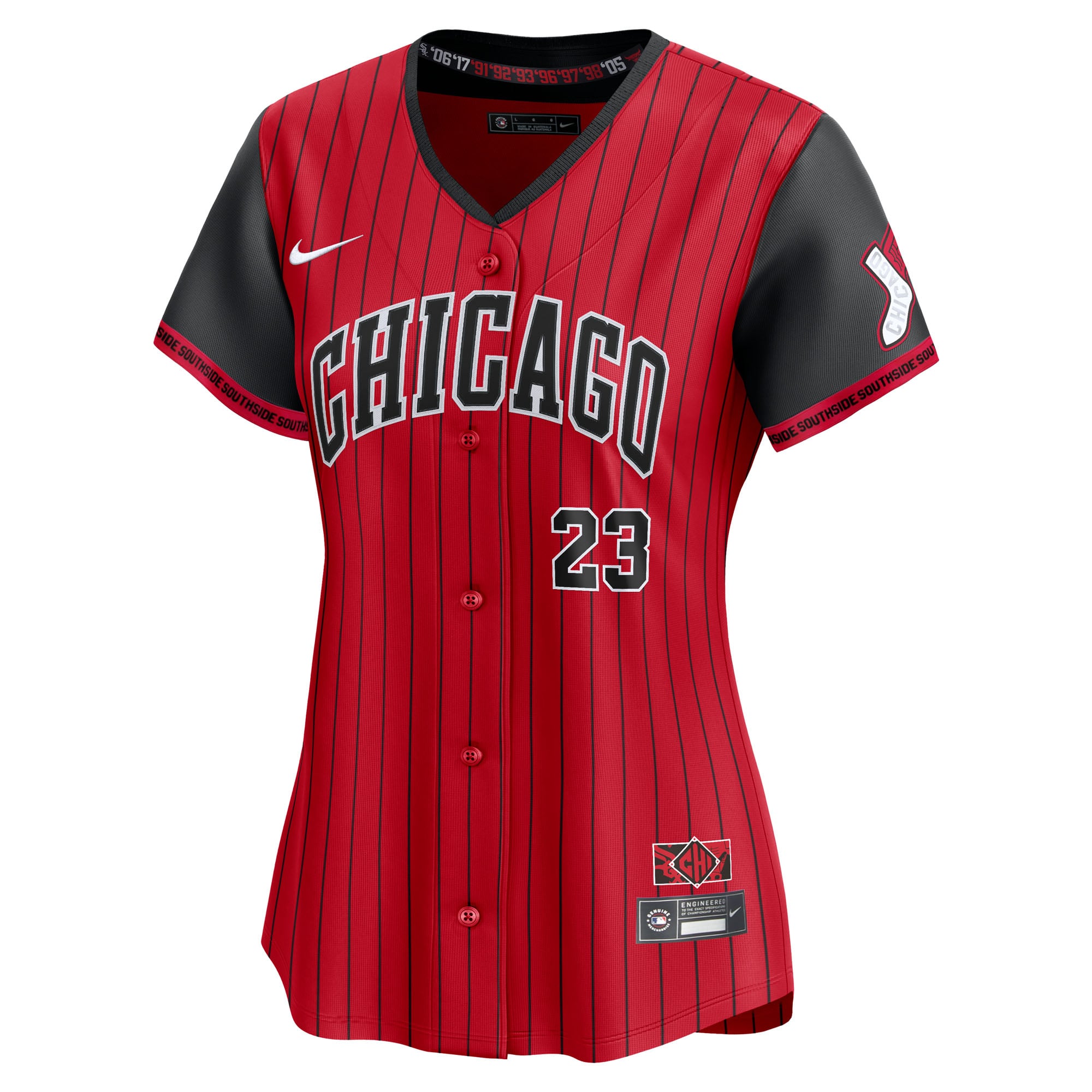 Maillot Nike Andrew Benintendi rouge/noir pour femme des Chicago White Sox 2025 City Connect Limited Player