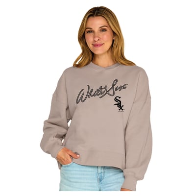  Chicago White Sox Soft as a Grape Women's Snuggly Sweatshirt - Tan