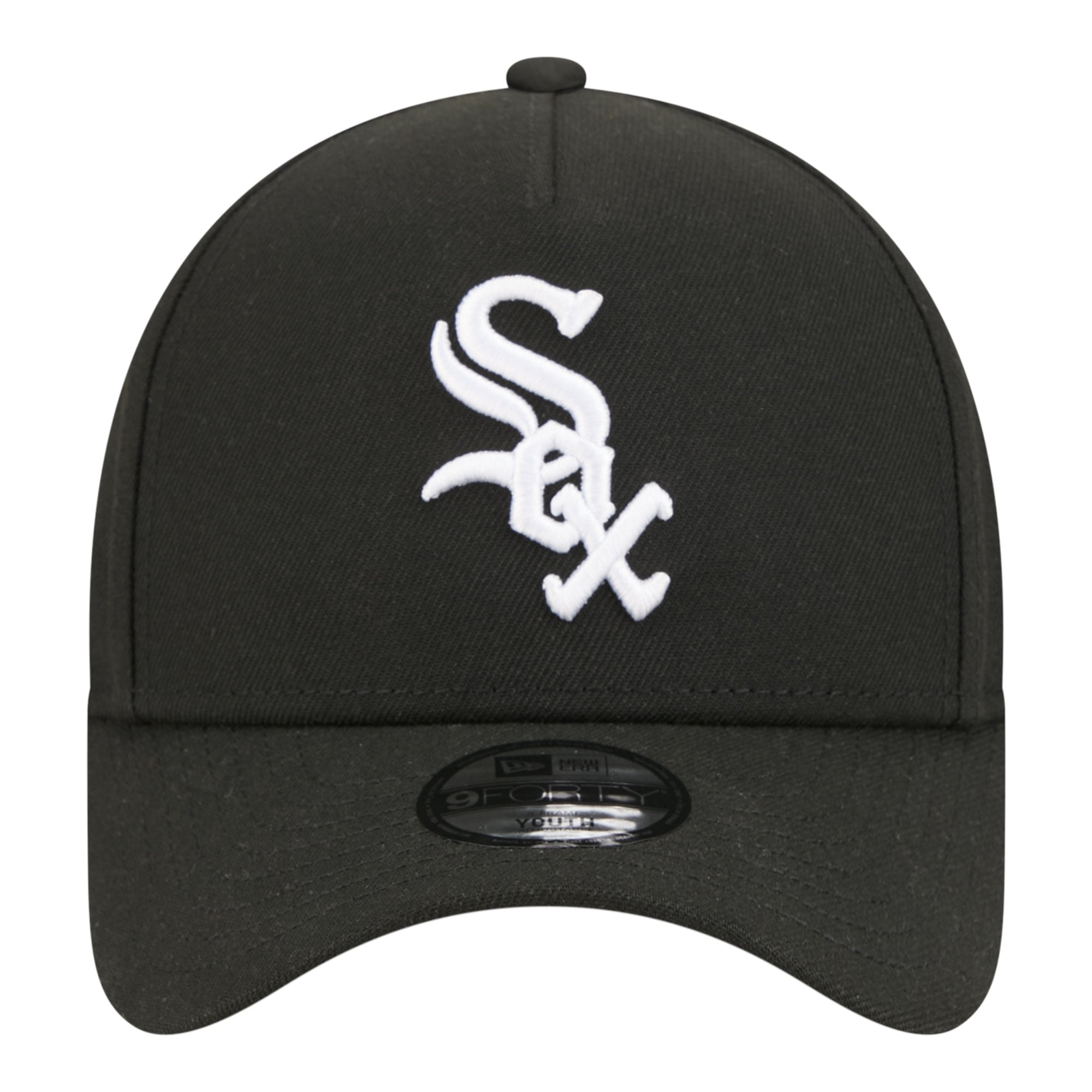 Casquette ajustable New Era 9FORTY A-Frame noire pour jeunes Chicago White Sox