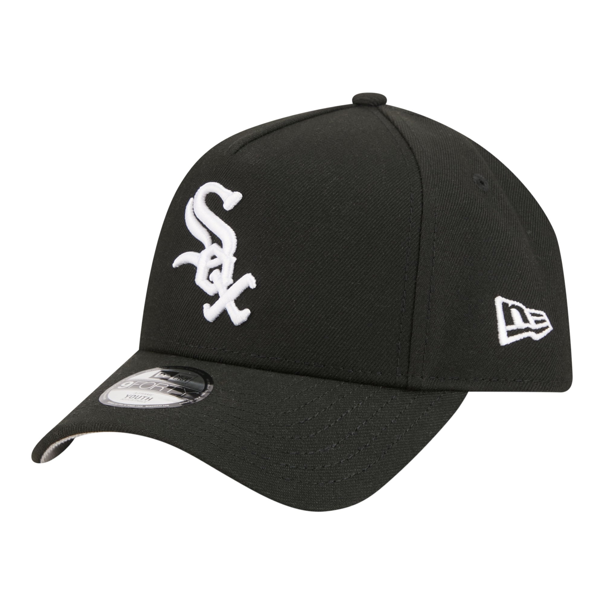 Casquette ajustable New Era 9FORTY A-Frame noire pour jeunes Chicago White Sox