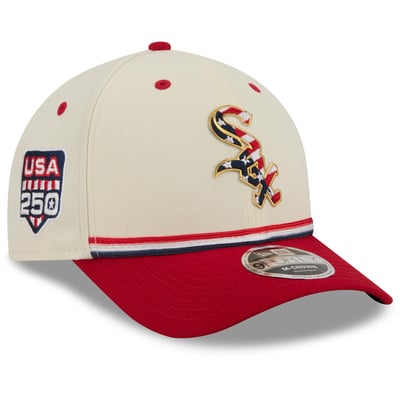 Chicago White Sox New Era Youth USA 250 9FORTY M-Crown Adjustable Hat - Cream/Red