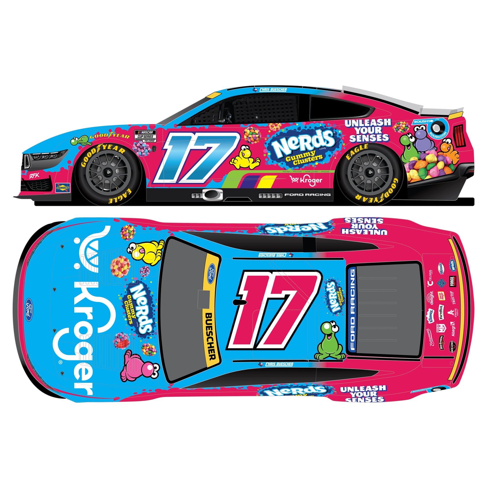Chris Buescher Action Racing 2026 #17 Kroger/Nerds Gummy Clusters 1:64 ...