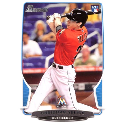 Christian Yelich Autographed Trading Cards, Signed Christian 