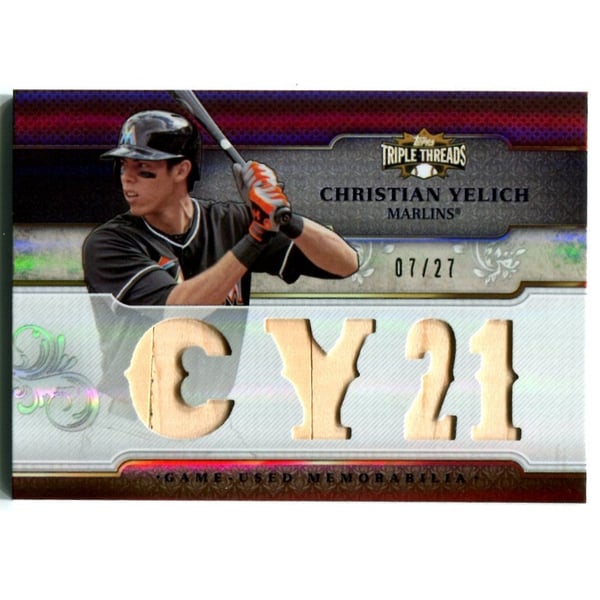 Christian Yelich Autographed Trading Cards, Signed Christian 