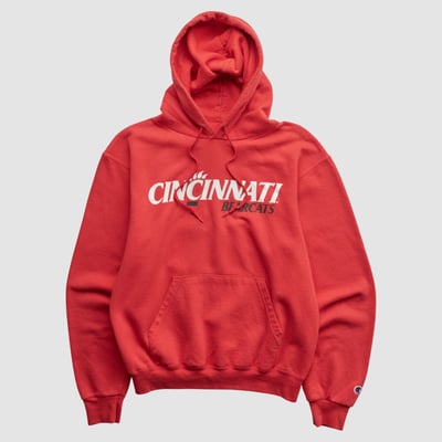 Cincinnati Bearcats Champion 2000s Hooded Pullover Sweatshirt - Red - XS by Fanatics Real Vintage