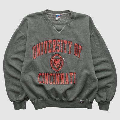 Cincinnati Bearcats Russell 90s Pullover Sweatshirt - Charcoal - M by Fanatics Real Vintage