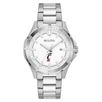 Cincinnati Bearcats Bulova Stainless Steel Classic Sport Watch - Silver