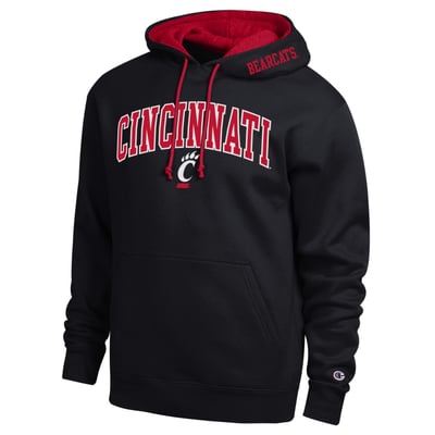  Cincinnati Bearcats Champion Arch Tackle Twill Hoodie - Black