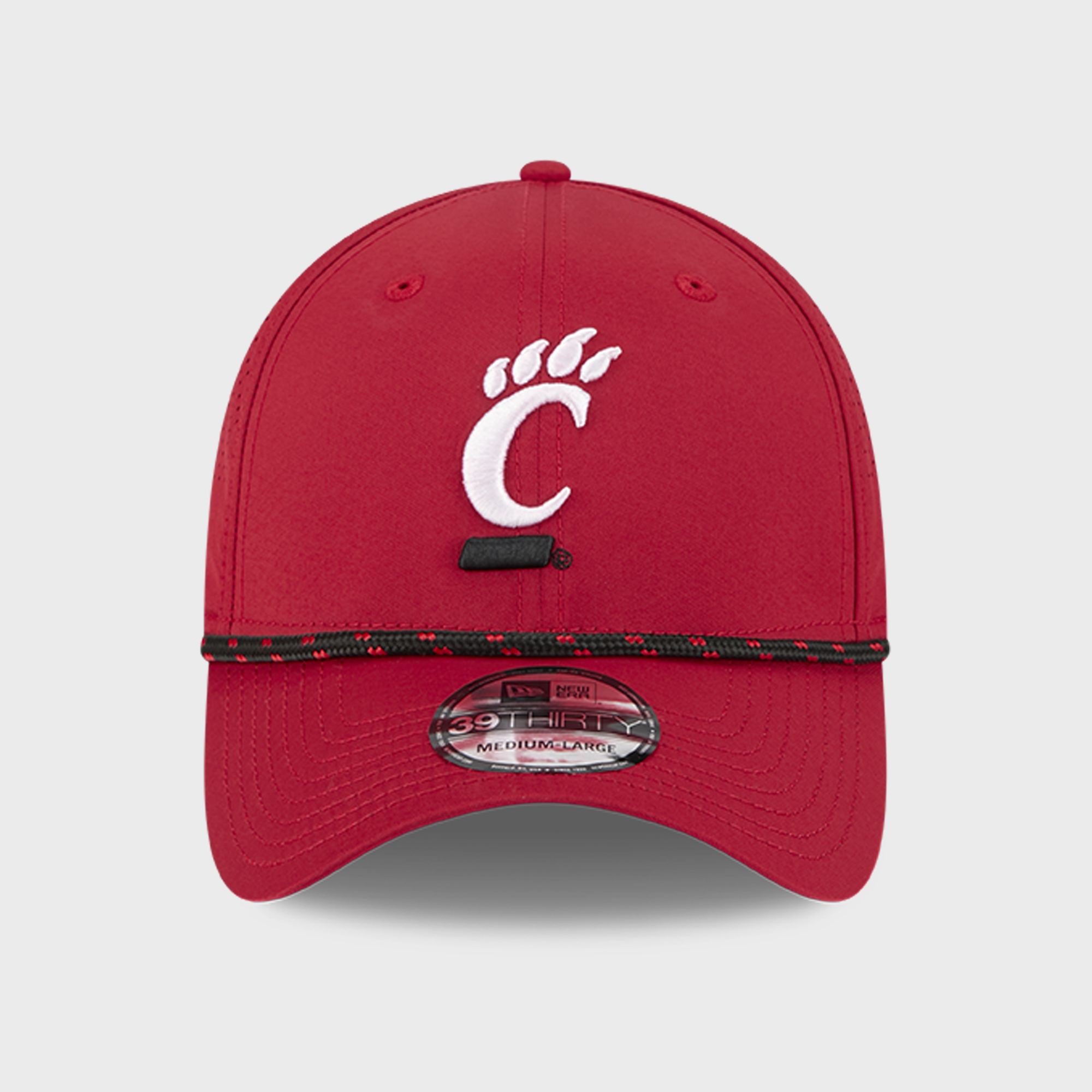 Casquette extensible New Era rouge Cincinnati Bearcats Performance Rope 39THIRTY pour homme