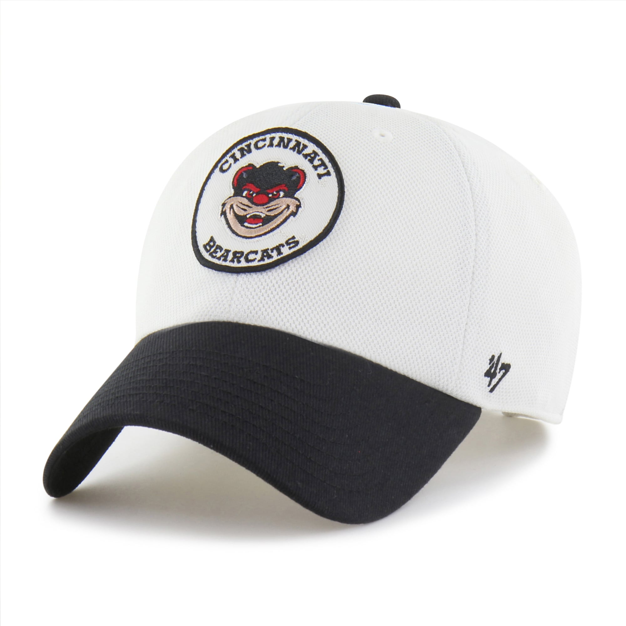 Unisex '47 White/Black Cincinnati Bearcats Pique Patch Clean Up Adjustable Hat