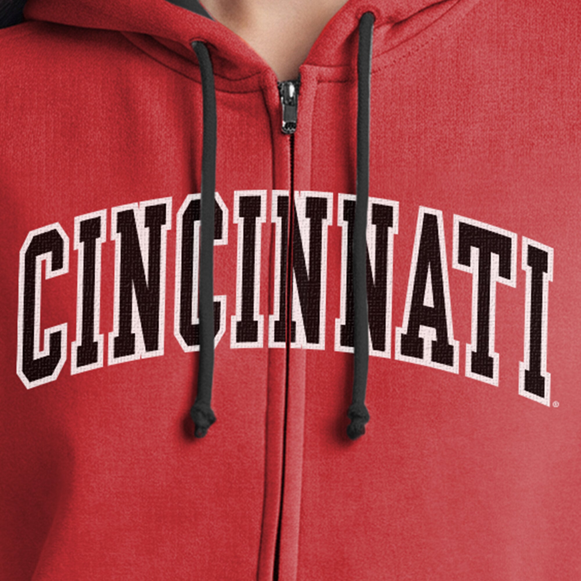 Sweat à capuche zippé en polaire Champion rouge Cincinnati Bearcats Arch pour femme