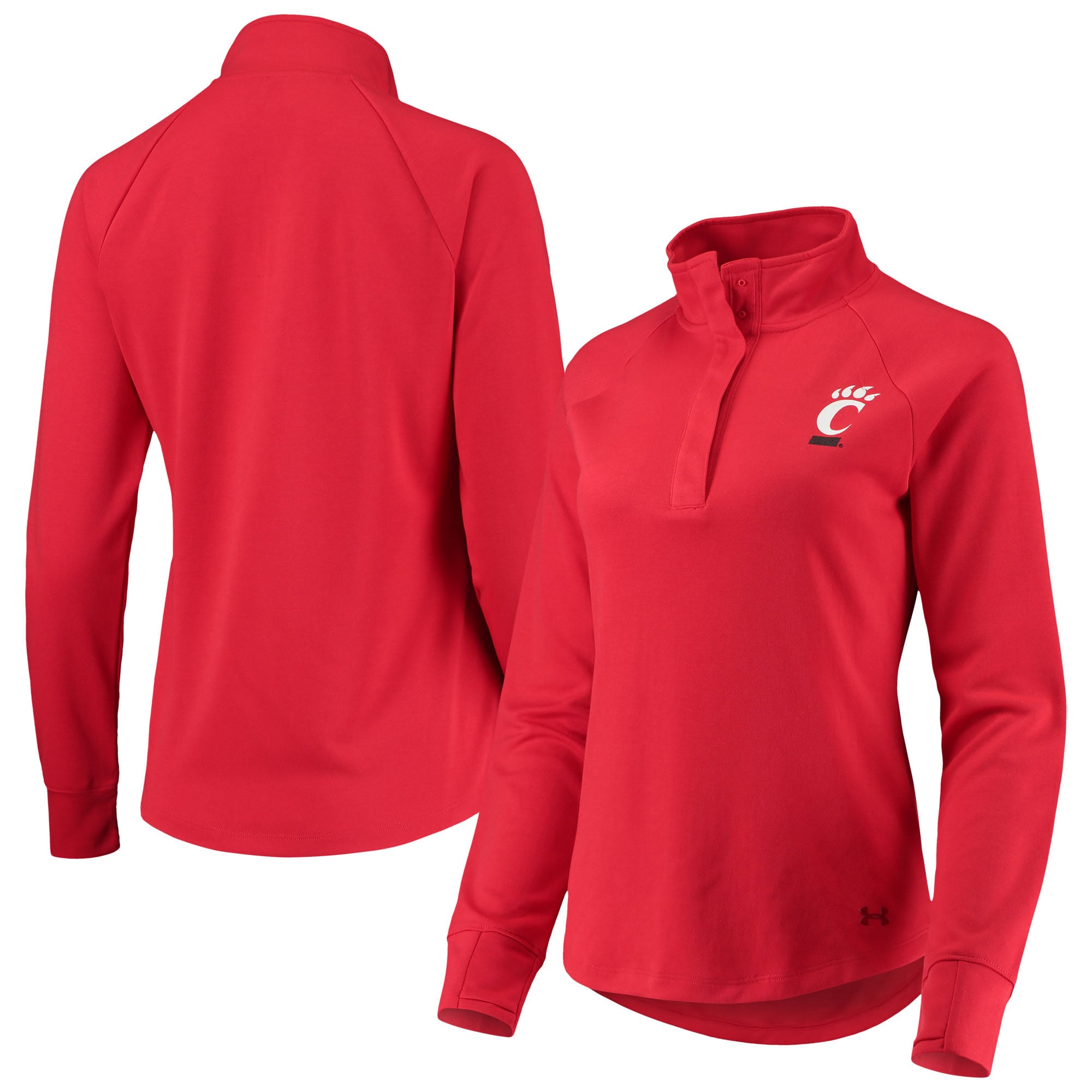 Women's Under Armour Red Cincinnati Bearcats Double Knit Raglan Quarter ...