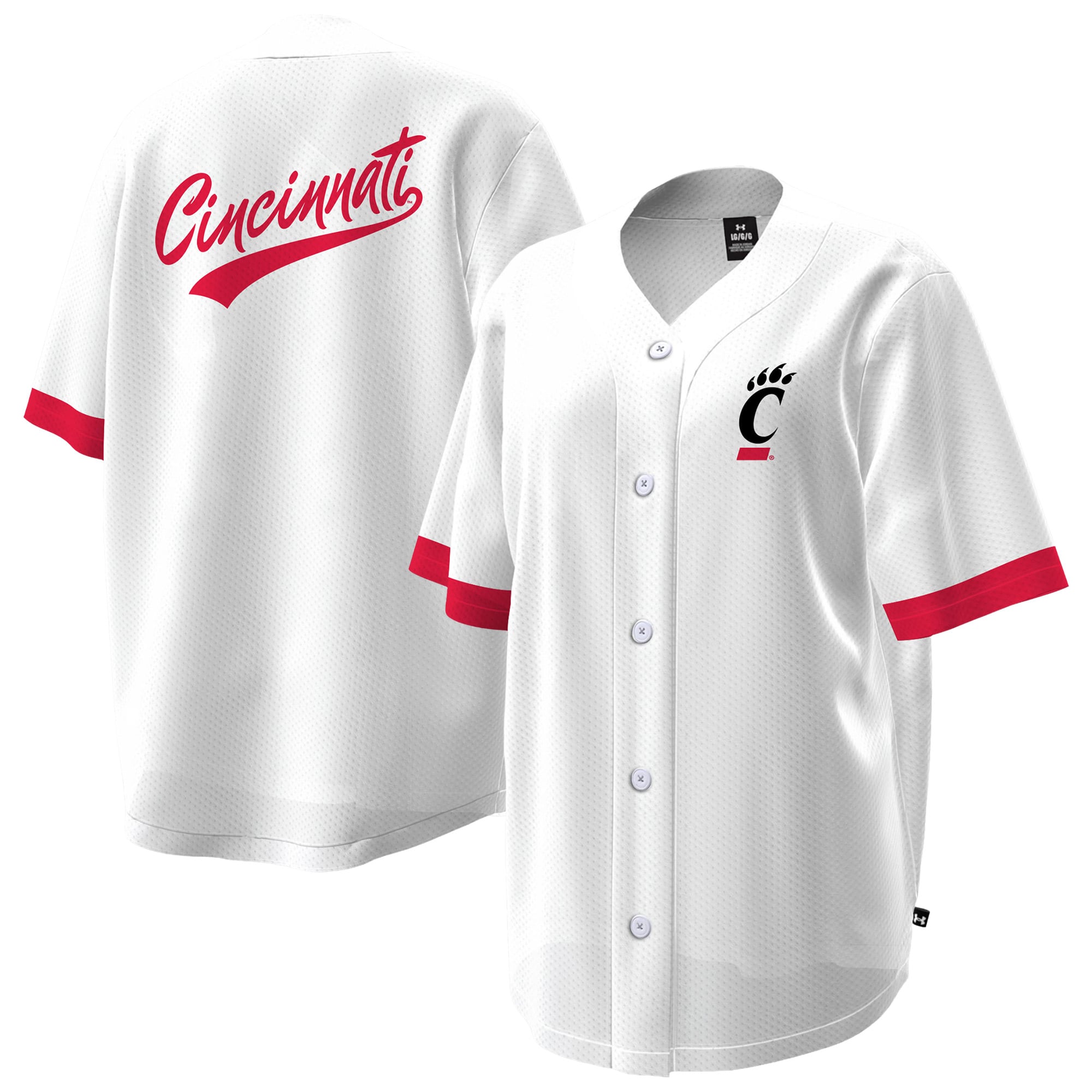Maillot de baseball Under Armour blanc pour femmes des Bearcats Cincinnati