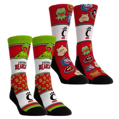  Cincinnati Bearcats Rock Em Youth Muppets 2-Pack Crew Socks Set