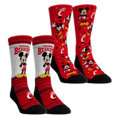  Cincinnati Bearcats Rock Em Youth Mickey Mouse Two-Pack Crew Socks Set - Red