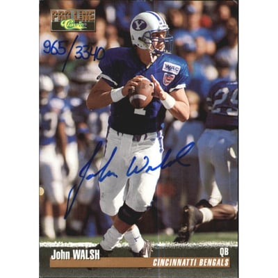 1995 Pro Line Autographs #123 John Walsh/3340