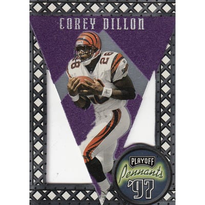 1997 Playoff Contenders Pennants Purple Felt #36 Corey Dillon