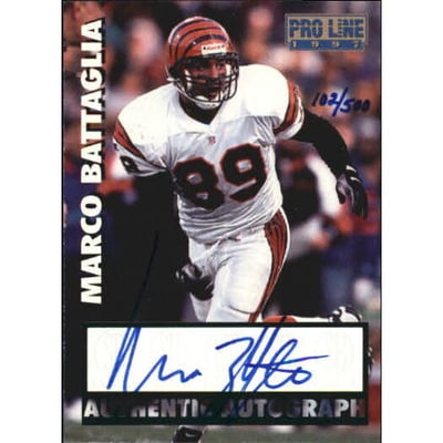 1997 Pro Line Autographs Emerald #5 Marco Battaglia/500