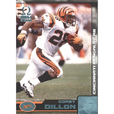2000 Pacific Omega Platinum Blue #32 Corey Dillon