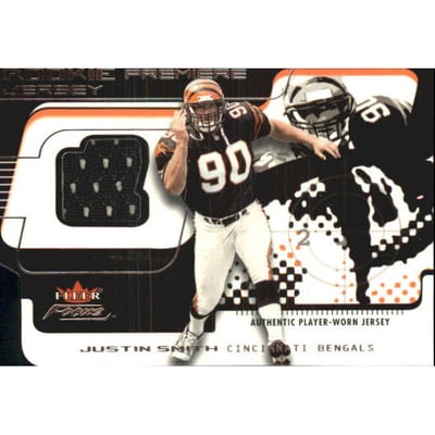2001 Fleer Focus Rookie Premiere Jersey #RPJS Justin Smith