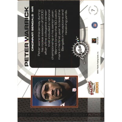 2001 Pacific Game Gear #7 Peter Warrick J