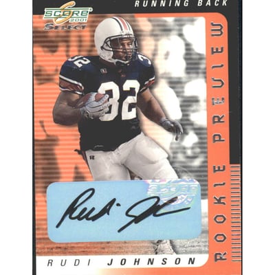 2001 Select Rookie Preview Autographs #RP43 Rudi Johnson/350