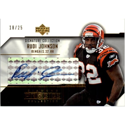 2004 UD Diamond Pro Sigs Signature Collection Gold #SCRJ Rudi Johnson
