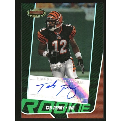 2005 Bowman's Best Green #155 Tab Perry AU