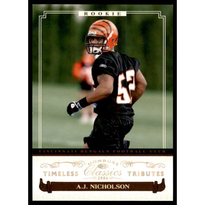 2006 Donruss Classics Timeless Tributes Bronze #187 A.J. Nicholson