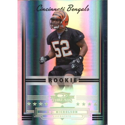 2006 Donruss Threads Gold Holofoil #202 A.J. Nicholson