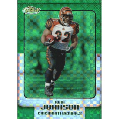 2006 Finest Green Xfractors #92 Rudi Johnson