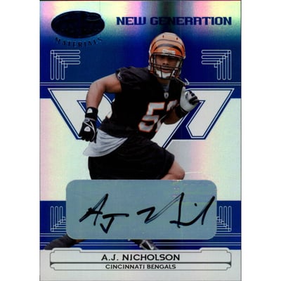 2006 Leaf Certified Materials Mirror Blue Signatures #163 A.J. Nicholson/100